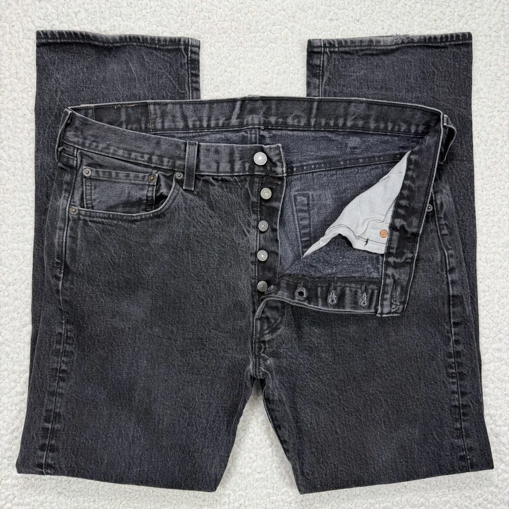 Levi's 501 Jeans Men's 38x32 (Actual 36x30) Black Streetwear Grunge Casual